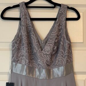 Brand New Never Worn Ever Pretty Gray Lace Asymmetrical Dress
